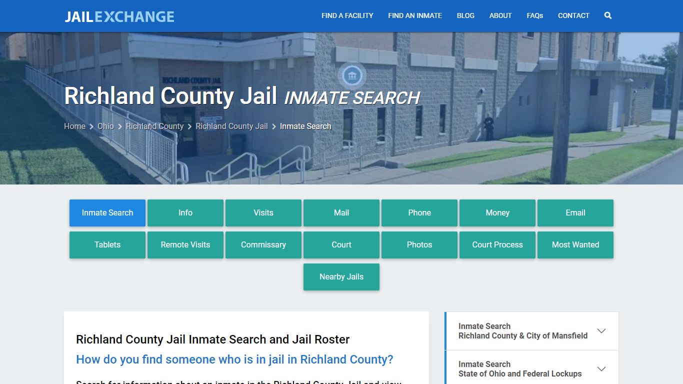 Inmate Search: Roster & Mugshots - Richland County Jail, OH